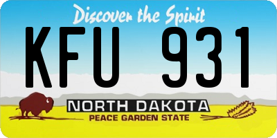 ND license plate KFU931