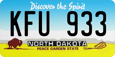 ND license plate KFU933