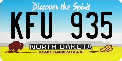 ND license plate KFU935