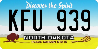 ND license plate KFU939