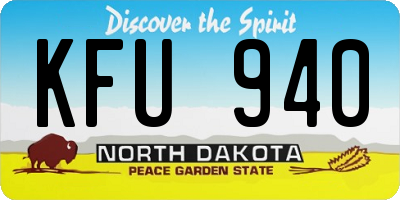 ND license plate KFU940