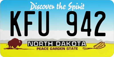 ND license plate KFU942