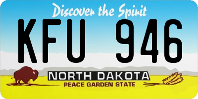 ND license plate KFU946