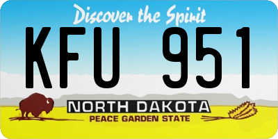 ND license plate KFU951