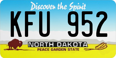 ND license plate KFU952