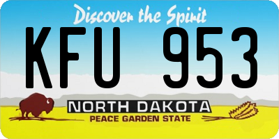 ND license plate KFU953