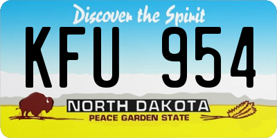 ND license plate KFU954