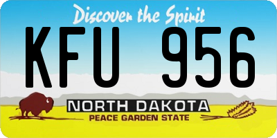 ND license plate KFU956