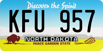 ND license plate KFU957