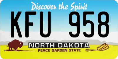 ND license plate KFU958