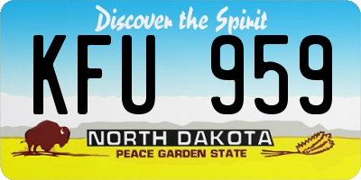 ND license plate KFU959