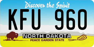 ND license plate KFU960