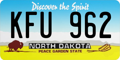 ND license plate KFU962