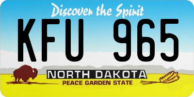 ND license plate KFU965