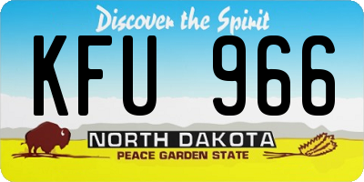 ND license plate KFU966