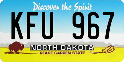 ND license plate KFU967