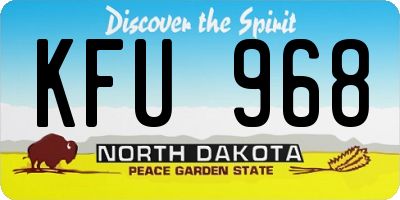 ND license plate KFU968