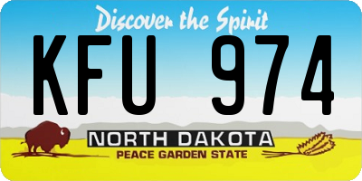 ND license plate KFU974