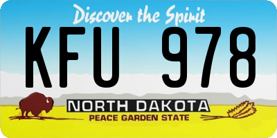ND license plate KFU978