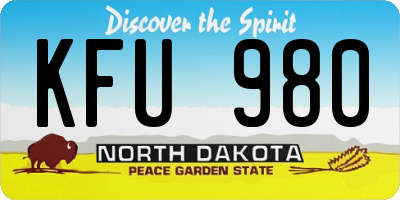 ND license plate KFU980