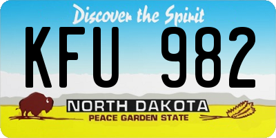 ND license plate KFU982