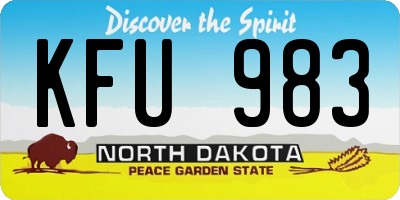 ND license plate KFU983