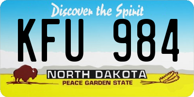 ND license plate KFU984