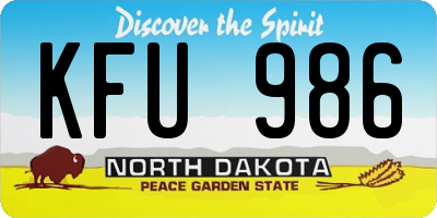 ND license plate KFU986