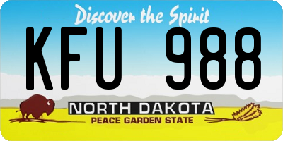 ND license plate KFU988