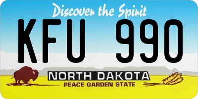 ND license plate KFU990