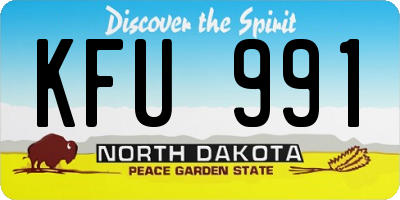 ND license plate KFU991