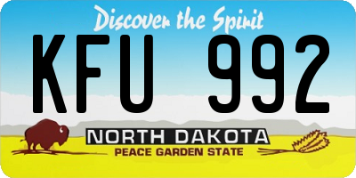 ND license plate KFU992