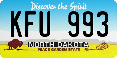 ND license plate KFU993