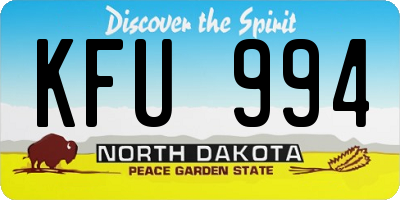 ND license plate KFU994