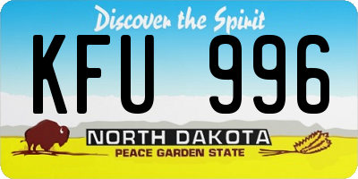 ND license plate KFU996