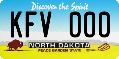 ND license plate KFV000