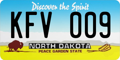 ND license plate KFV009