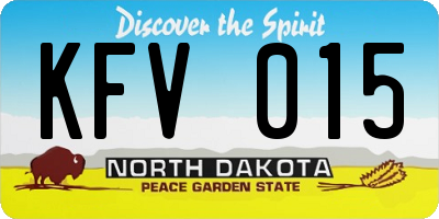 ND license plate KFV015