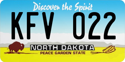 ND license plate KFV022