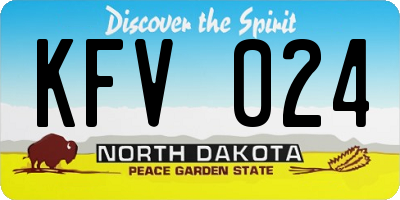 ND license plate KFV024