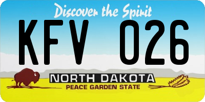 ND license plate KFV026