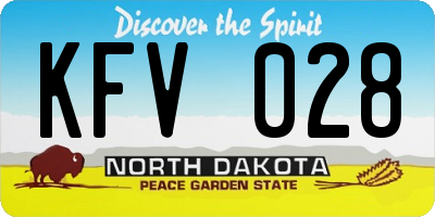 ND license plate KFV028