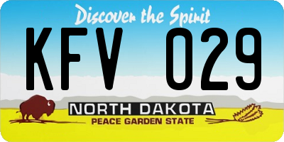 ND license plate KFV029