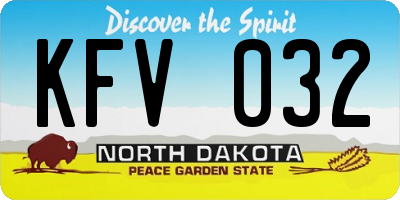 ND license plate KFV032