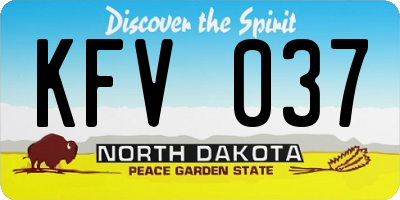 ND license plate KFV037