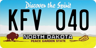 ND license plate KFV040