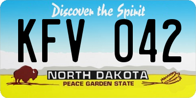 ND license plate KFV042