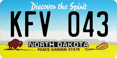 ND license plate KFV043