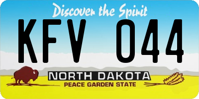 ND license plate KFV044