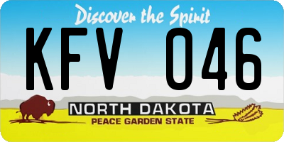 ND license plate KFV046